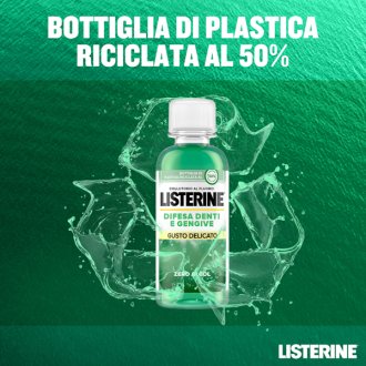 Listerine Difesa Denti e Gengive Collutorio - Ideale per l'igiene orale quotidiana - Gusto delicato - 95 ml
