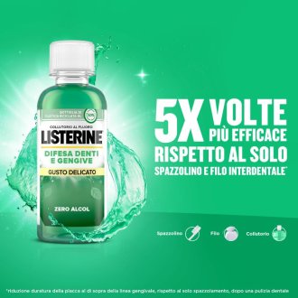 Listerine Difesa Denti e Gengive Collutorio - Ideale per l'igiene orale quotidiana - Gusto delicato - 95 ml