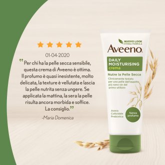 Aveeno Crema Idratante Corpo Daily Moisturising - Con Avena colloidale e senza profumo - 200 ml