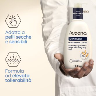 Aveeno Skin Relief Crema Nutriente Lenitiva - Crema corpo per pelle molto secca e sensibile - 500 ml