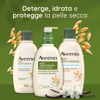 Aveeno Bagnodoccia Allo Yogurt - Idratante per pelle secca - Profumo Vaniglia e Avena - 300 ml
