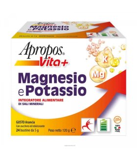 Apropos Vita+ Magnesio e Potassio - Integratore alimentare di sali minerali - 24 buste