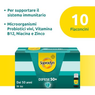 Supradyn Difese 50+ - Integratore alimentare per supportare il sistema immunitario - 10 flaconcini 