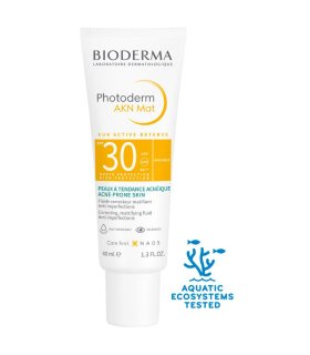 Bioderma Photoderm AKN Mat SPF30 - Fluido solare viso per pelle mista, grassa e acneica - 40 ml