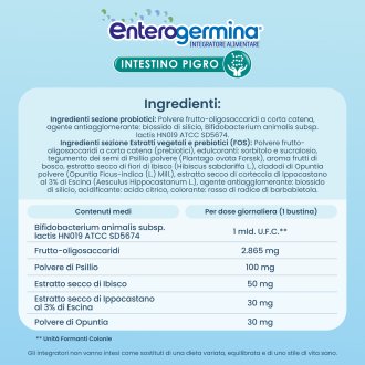 Enterogermina Intestino Pigro, Fermenti Lattici, Probiotici, Prebiotici, Integratore Regolarità Intestinale, 20 Bustine