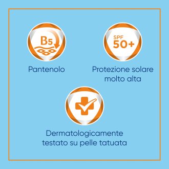 Bepanthenol Tattoo Crema Solare Protettiva SPF50+ - Crema solare per i tatuaggi - 50 ml