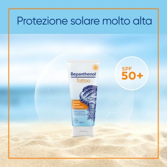 Bepanthenol Tattoo Crema Solare Protettiva SPF50+ - Crema solare per i tatuaggi - 50 ml