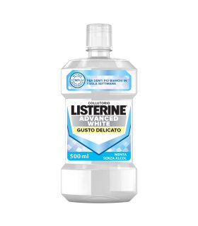 Listerine Advanced White Collutorio - Per denti più bianchi - Gusto delicato - 500 ml