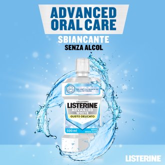 Listerine Advanced White Collutorio - Per denti più bianchi - Gusto delicato - 500 ml