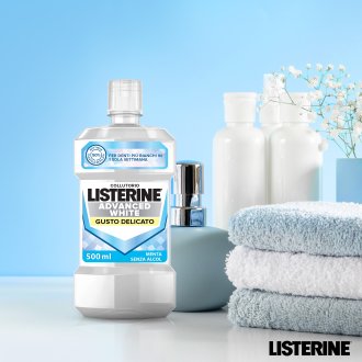 Listerine Advanced White Collutorio - Per denti più bianchi - Gusto delicato - 500 ml