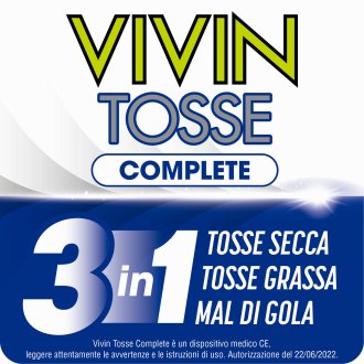 Vivin Tosse Complete - Rapido sollievo da mal di gola, tosse secca e tosse grassa - 150 ml
