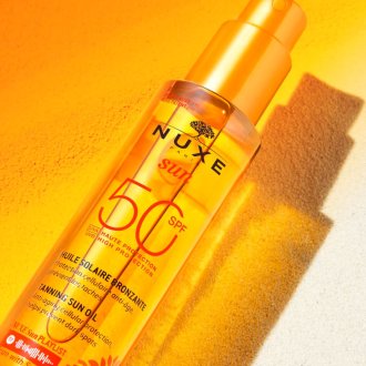 Nuxe Sun Olio Solare Abbronzante SPF 50 - Protezione solare anti-età per viso e corpo - 150 ml