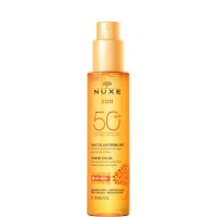 Nuxe Sun Olio Solare Abbronzante SPF 50 - Protezione solare anti-età per viso e corpo - 150 ml