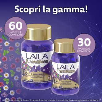 Laila Dormibene - Integratore per favorire un rapido addormentamento - 60 pastiglie gommose