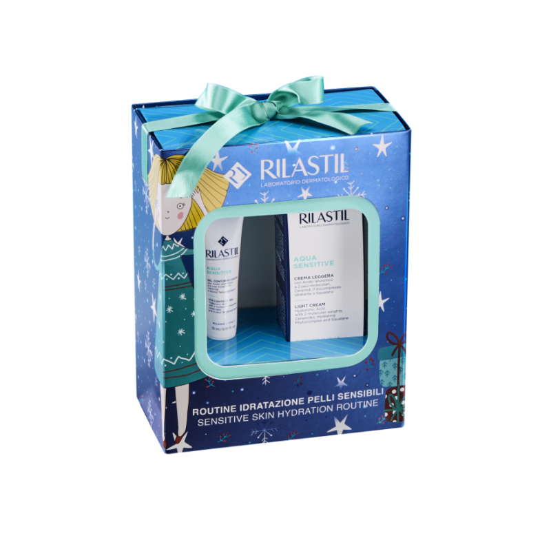 Rilastil Cofanetto di Natale 2023 Idratazione - Aqua detergente viso 50 ml + Aqua Sensitive Crema Leggera 40 ml Rilastil Cofanetto di Natale 2023 Idratazione - Aqua detergente viso 50 ml + Aqua Sensitive Crema Leggera 40 ml