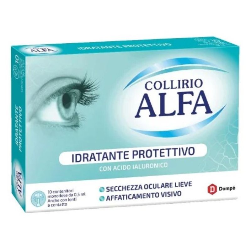 Alfa Collirio Idratante e Protettivo - Per affaticamento visivo e secchezza occasionale - 10 fiale monodose da 0,5 ml Alfa Collirio Idratante e Protettivo - Per affaticamento visivo e secchezza occasionale - 10 fiale monodose da 0,5 ml
