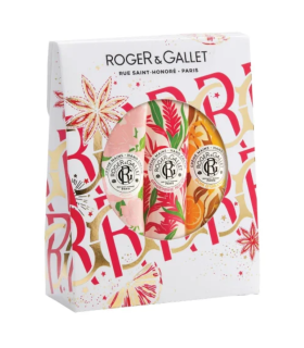 Roger & Gallet Cofanetto di Natale 2023 Creme Mani - Crema mani rose + Crema mani bois d'orange + Crema mani gingembre rouge 