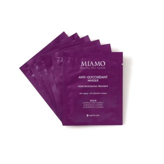 Miamo Longevity Plus Anti Glycoxidant Masque - Maschera viso anti-età e antiossidante - 6 pezzi da 10 ml