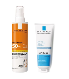 Anthelios Spray Solare Invisibile SPF 50+ + Posthelios Gel Doposole - Protezione solare molto alta + Doposole emolliente