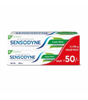 Sensodyne F-Previon Dentifricio Bipacco - Protegge dalla sensibilità dentale - Gusto menta - 2 x 75 ml 