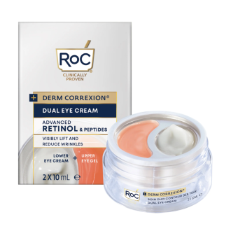 Roc Derm Correxion Dual Eye Cream - Contorno occhi liftante anti-rughe - 2 x 10 ml
