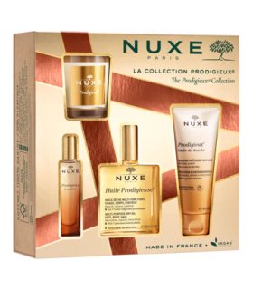 Nuxe Cofanetto di Natale Prodigieuse Collection 2024 - Olio secco multifunzione + profumo + olio doccia + candela per ambienti