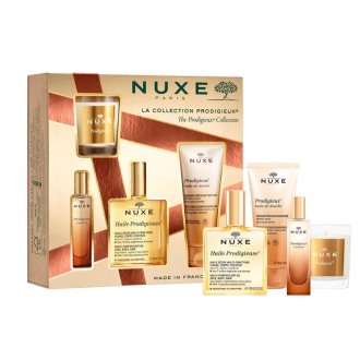 Nuxe Cofanetto di Natale Prodigieuse Collection 2024 - Olio secco multifunzione + profumo + olio doccia + candela per ambienti