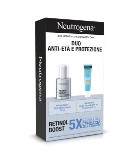 Neutrogena Duo Antietà e Protezione - Retinol boost siero notte intenso + Fluido idratante viso SPF 50 