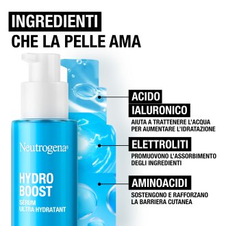 Neutrogena Hydro Boost Routine Idratazione e Protezione - Gel detergente + Siero viso + Fluido viso SPF 50 