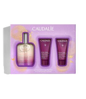 Caudalie Cofanetto di Natale 2024 Olio Trattante Nutriente - Olio viso e corpo 50 ml + Gel doccia 30 ml + Trattamento corpo 30 ml