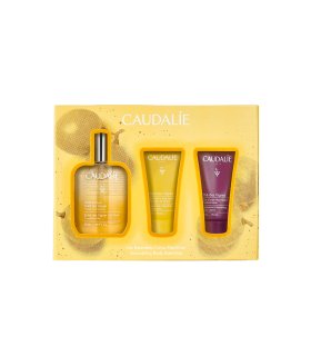 Caudalie Cofanetto di Natale 2024 Olio Trattante Soleil Des Vignes - Olio corpo 50 ml + Gel doccia 30 ml + Trattamento corpo 30 ml