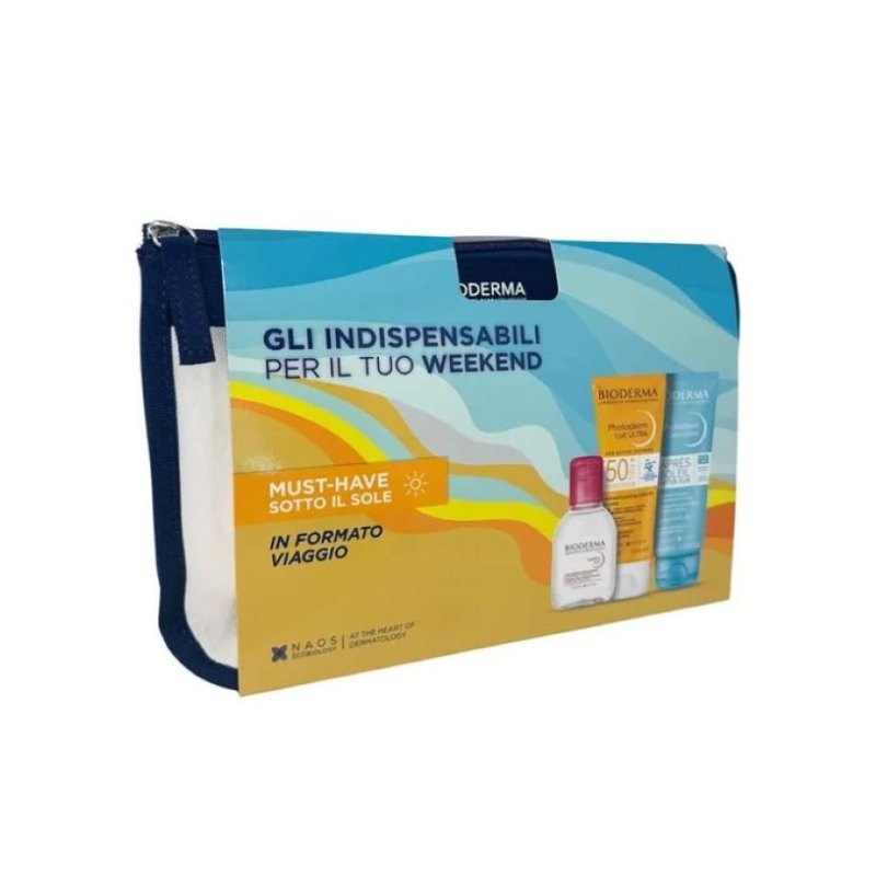 Bioderma Travel Kit Summer Holiday 2025 - Sensibio H20 acqua micellare + Latte solare SPF50+ + Gel-Crema doposole Bioderma Travel Kit Summer Holiday 2025 - Sensibio H20 acqua micellare + Latte solare SPF50+ + Gel-Crema doposole