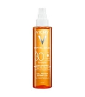 Vichy Capital Soleil Cell Protect Olio Invisibile SPF30 - Protezione solare alta per viso, corpo e punte dei capelli - 200 ml