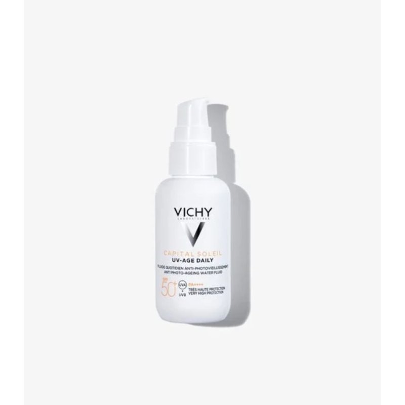 Vichy Capital Soleil Uv Age Daily SPF50+ - Fluido viso con protezione solare ad effetto anti macchie - 80 ml Vichy Capital Soleil Uv Age Daily SPF50+ - Fluido viso con protezione solare ad effetto anti macchie - 80 ml