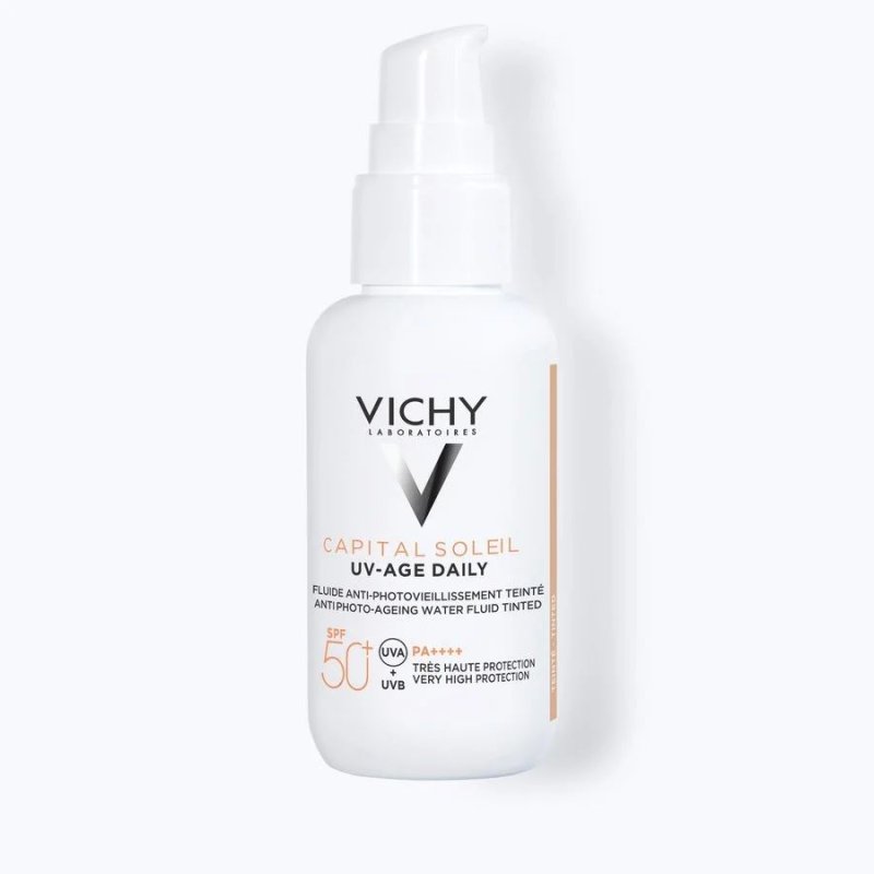 Vichy Capital Soleil Uv Age Daily Colorato Spf50+ - Fluido viso con protezione solare ad effetto antimacchie - 40 ml Vichy Capital Soleil Uv Age Daily Colorato Spf50+ - Fluido viso con protezione solare ad effetto antimacchie - 40 ml