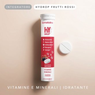 Somatoline Hydrop - Integratore energetico a base di vitamine e minerali - Gusto frutti rossi - 20 compresse effervescenti Somatoline Hydrop - Integratore energetico a base di vitamine e minerali - Gusto frutti rossi - 20 compresse effervescenti