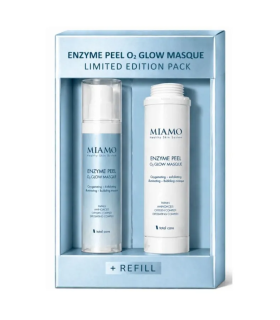 Miamo Enzyme Peel O2 Glow Masque Bundle - Maschera viso esfoliante e illuminante + Refill - 2 x 45 ml - Edizione limitata 