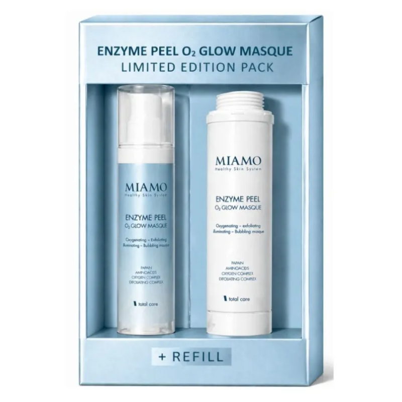 Miamo Enzyme Peel O2 Glow Masque Bundle - Maschera viso esfoliante e illuminante + Refill - 2 x 45 ml - Edizione limitata Miamo Enzyme Peel O2 Glow Masque Bundle - Maschera viso esfoliante e illuminante + Refill - 2 x 45 ml - Edizione limitata