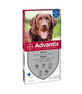 Advantix Spot-On per Cani da 25 a 40 Kg - Pipette antiparassitarie - 4 Pipette monodose da 4 ml 