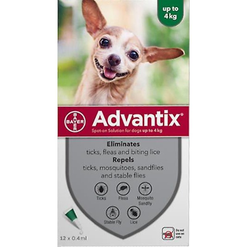 Advantix Antiparassitario per Cani fino a 4 Kg 4 Pipette Spot-On -  TuttoFarma