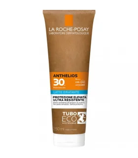 Anthelios Latte Solare Idratante SPF30 Paper - Protezione solare resistente all'acqua per viso e corpo - 250 ml