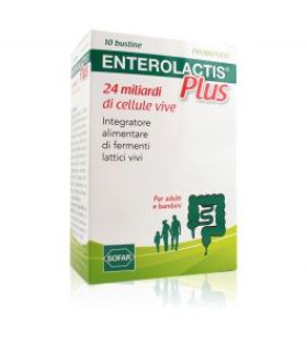 ENTEROLACTIS Plus - Integratore a base di fermenti lattici vivi - 10 bustine