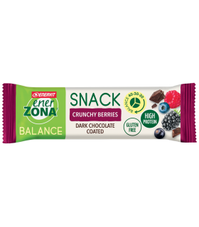 EnerZona Balance Snack Crunchy Berries - Barretta ricca di proteine e fibre - Gusto frutti di bosco e cacao - 33 g
