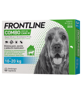 Frontline Combo Cani da 10 a 20 Kg - Pipette antiparassitarie - 3 Pipette monodose da 1,34 ml