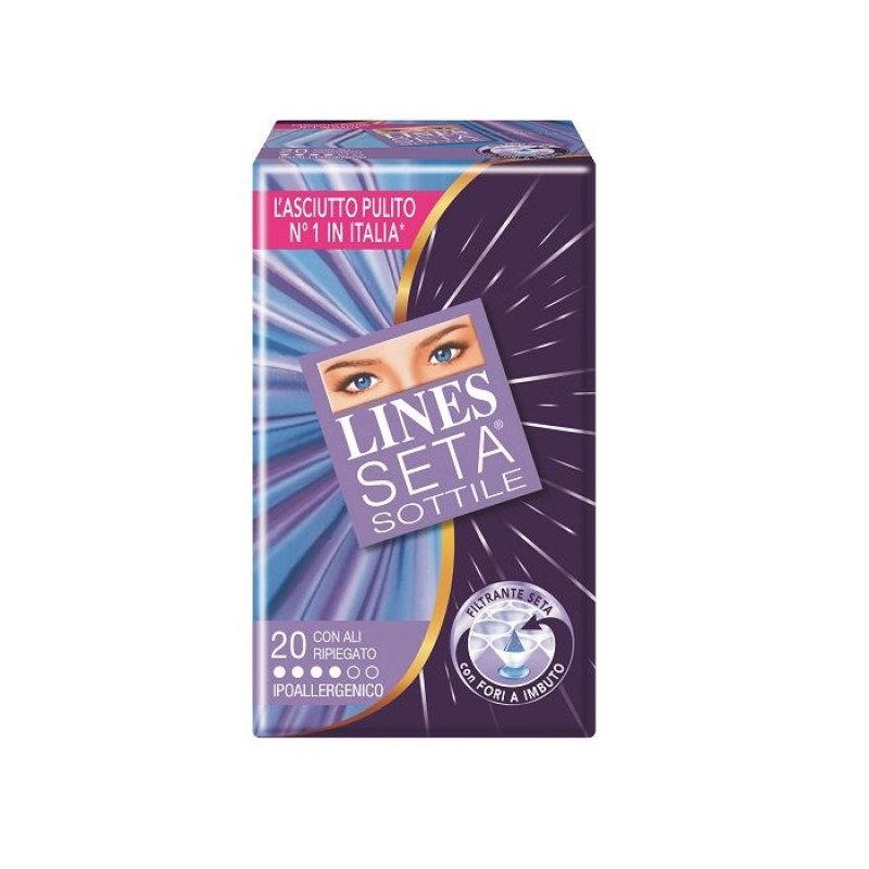 Lines Seta Sottile Assorbenti con Ali Ripiegato 20 assorbenti Lines Seta Sottile Assorbenti con Ali Ripiegato 20 assorbenti