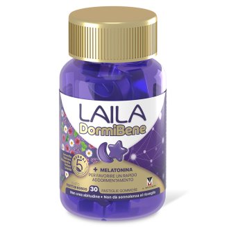 Laila Dormibene - Integratore per favorire un rapido addormentamento - 30 pastiglie gommose
