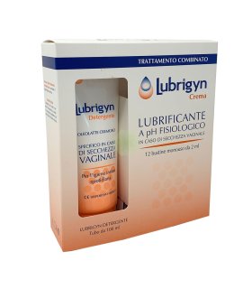 Lubrigyn Kit Crema + Detergente - Contro la secchezza vaginale ed i fastidi intimi - Tubo da 100 ml + 12 bustine monouso