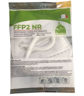 Mascherina FFP2 Greenbull - Dispositivo di protezione individuale filtrante non riutilizzabile - Bianca - 1 pezzo