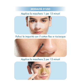 Miamo Blackhead Clear Duo Nose Mask - Maschera naso per punti neri - 5 maschere STEP 1 + 5 maschere STEP 2 + 10 cotton fiock