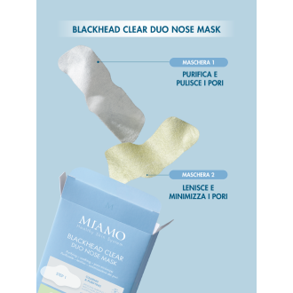 Miamo Blackhead Clear Duo Nose Mask - Maschera naso per punti neri - 5 maschere STEP 1 + 5 maschere STEP 2 + 10 cotton fiock